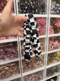 Black and white checkerboard Scrunchie Lanyard