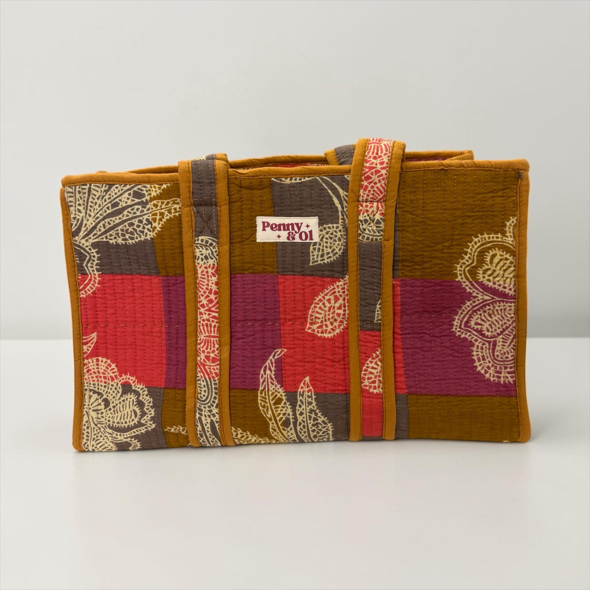 Autumn Patchwork MEDIUM Cotton tote bag