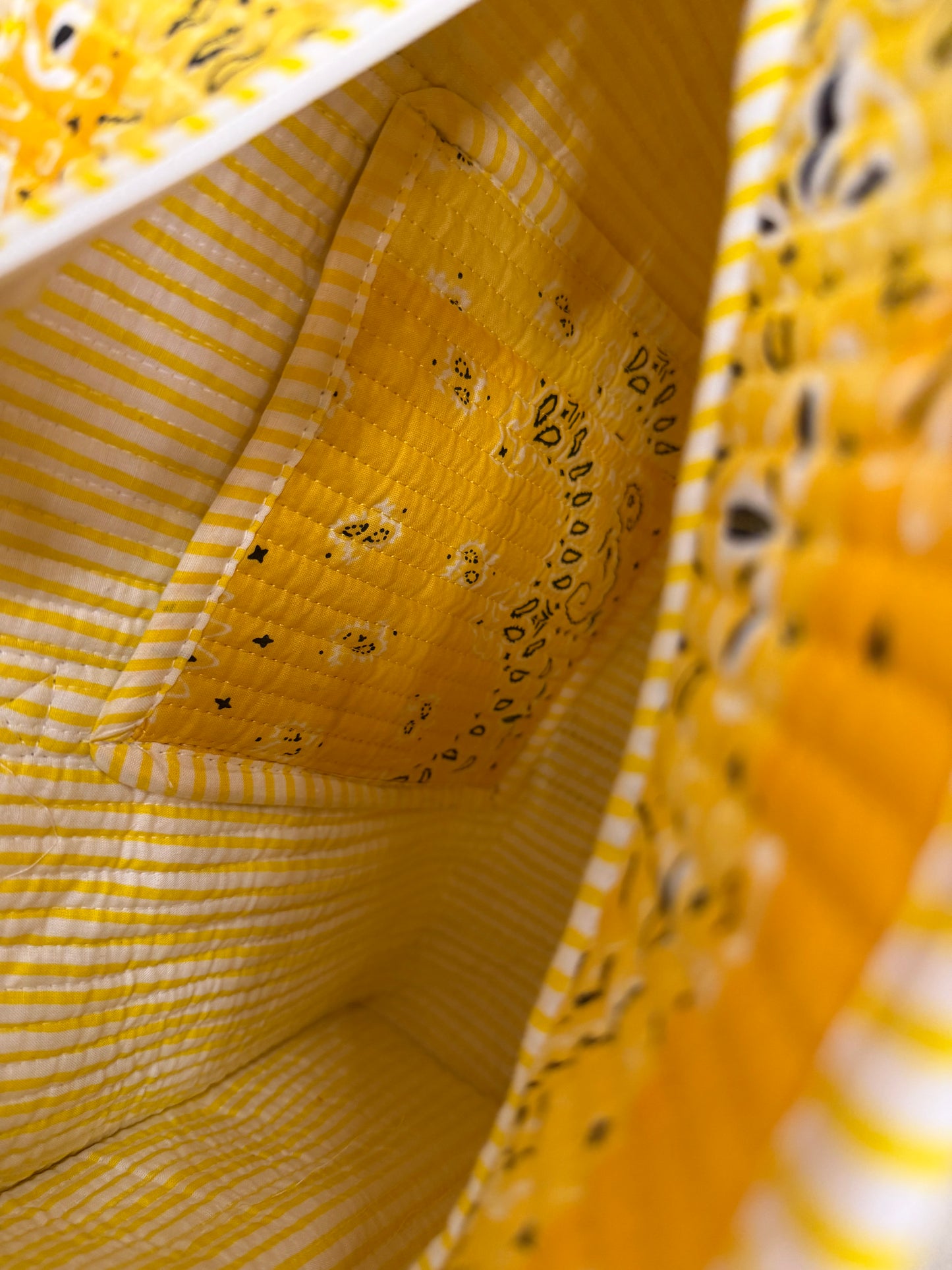Yellow Paisley Bandana MEDIUM Cotton tote bag