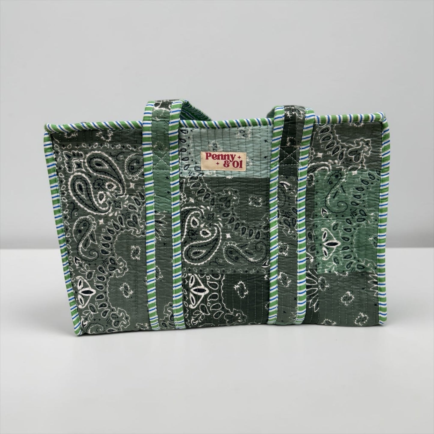 Sage Paisley Bandana MEDIUM Cotton tote bag