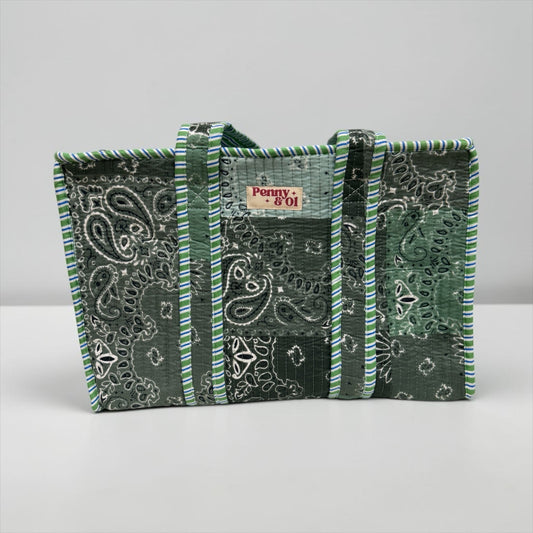 Sage Paisley Bandana MEDIUM Cotton tote bag