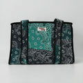 Teal Paisley Bandana Medium Cotton, handmade tote bag
