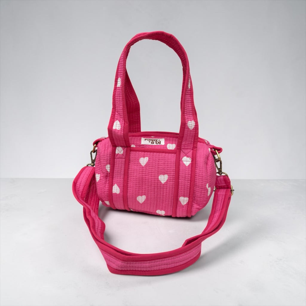 Pink Hearts MINI DUFFLE Tote Bags - Penny & Ol