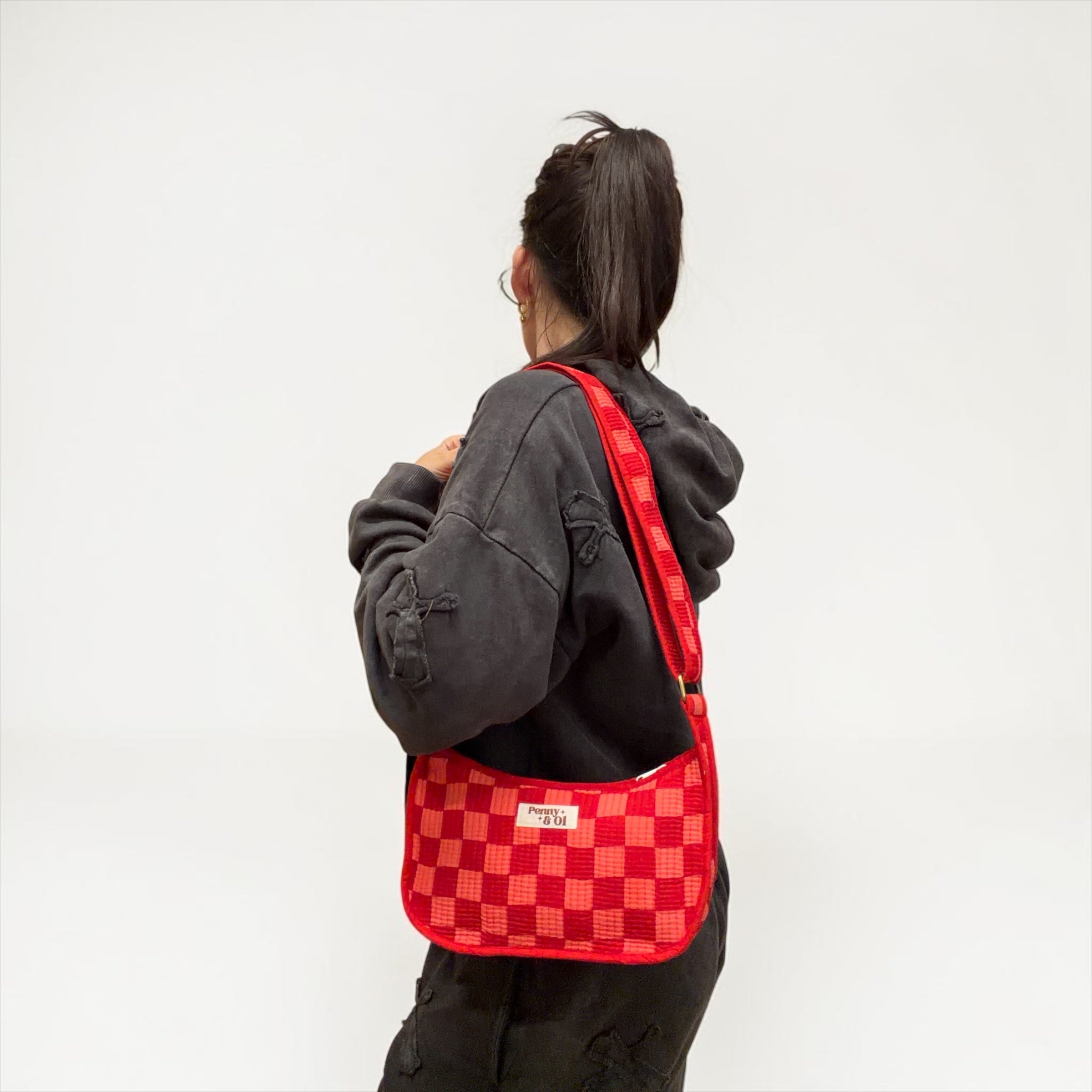 Cherry Love Mini SHOULDER Bag, Handmade Cotton Tote Bags