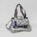 Blue & White Patchwork Mini Duffle Tote Bags - Penny & Ol