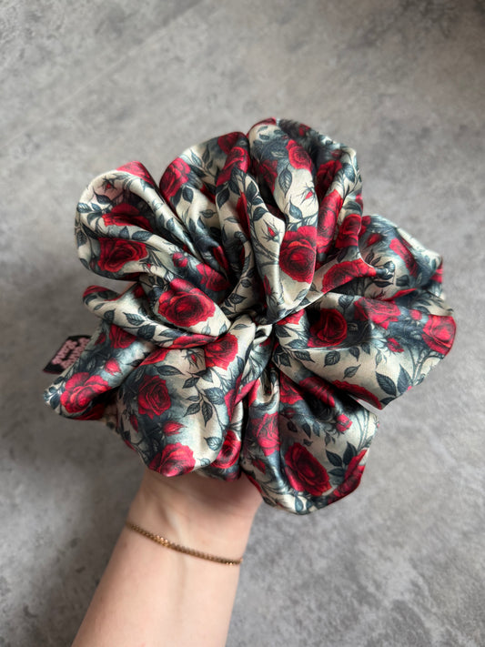 Rose Buds XL Luxury Satin Hair Scrunchie