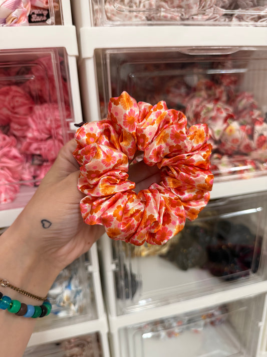 Summer floral MIDI Satin Hair Scrunchie