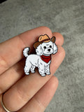 Cowboy dog poodle Pin Badge