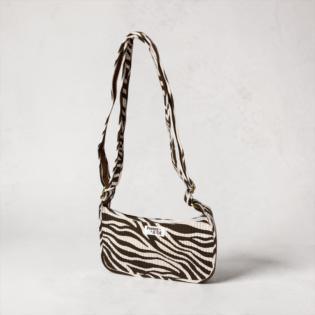 Brown Zebra Mini SHOULDER bag, cross body bag