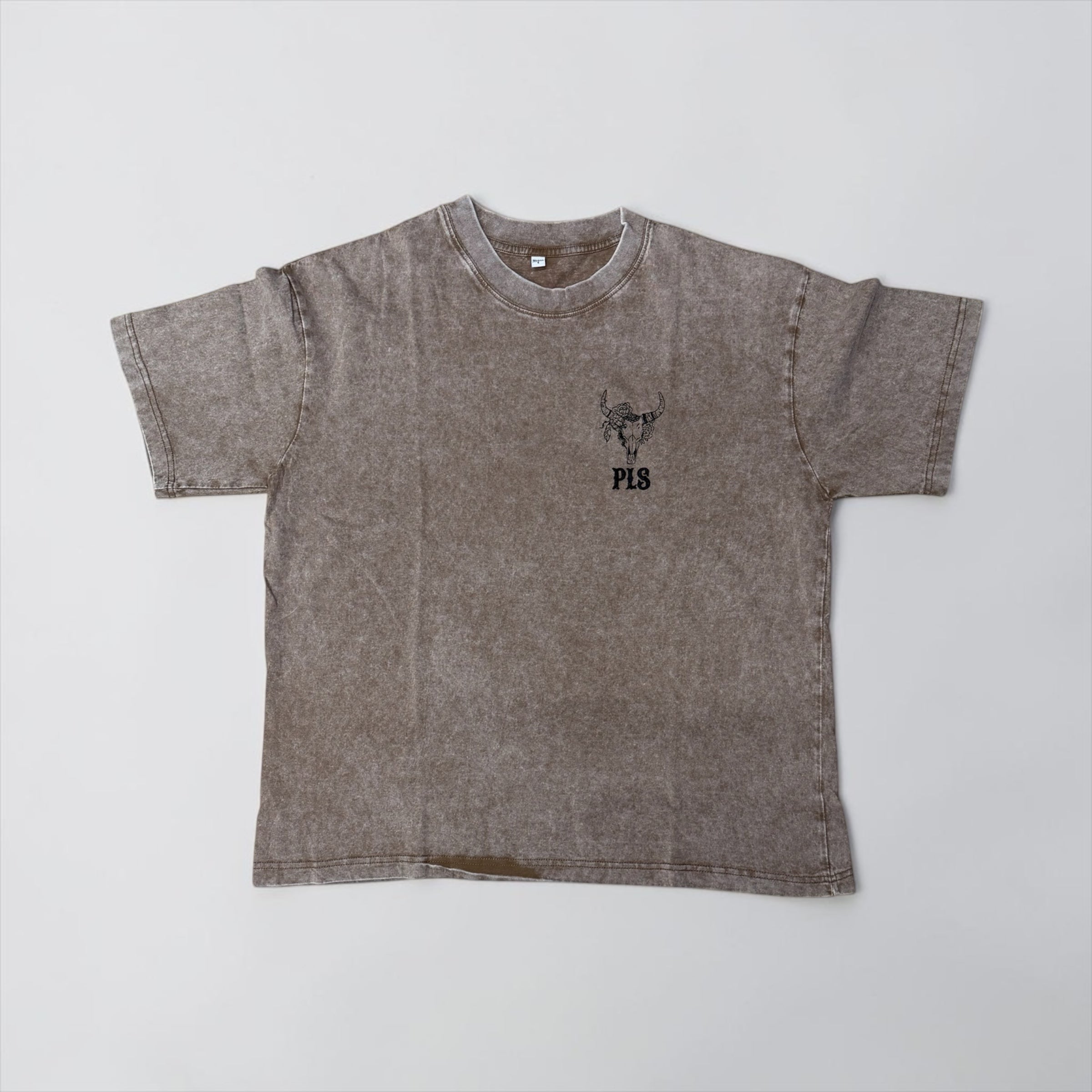 PLS Western Skull Acid Wash T-shirt. 100% cotton.