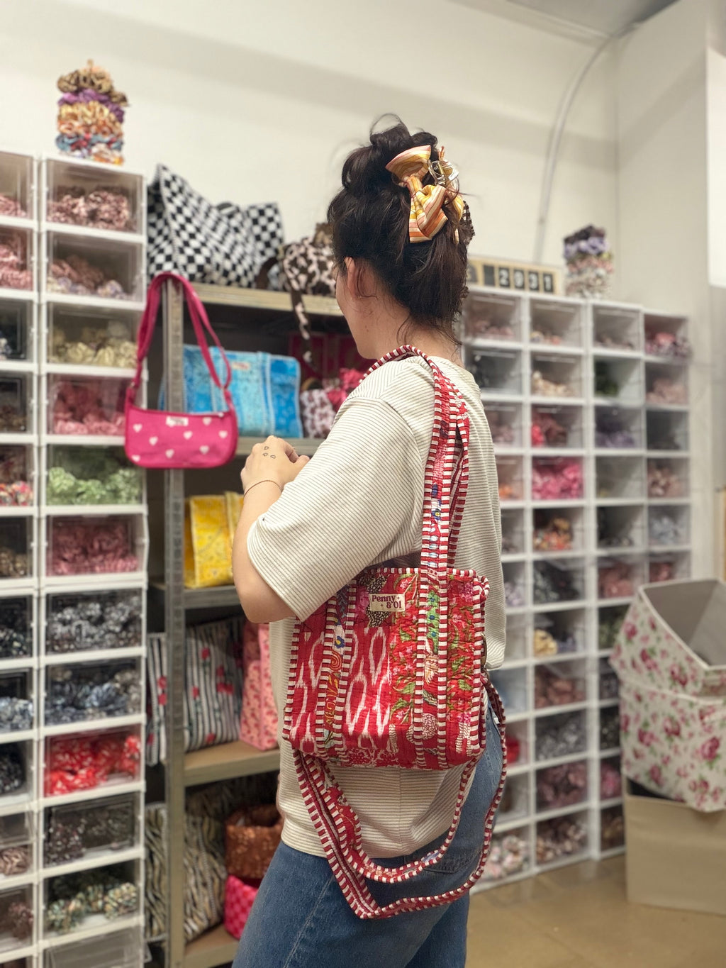 Red Patchwork MINI Tote Bag - Penny & Ol