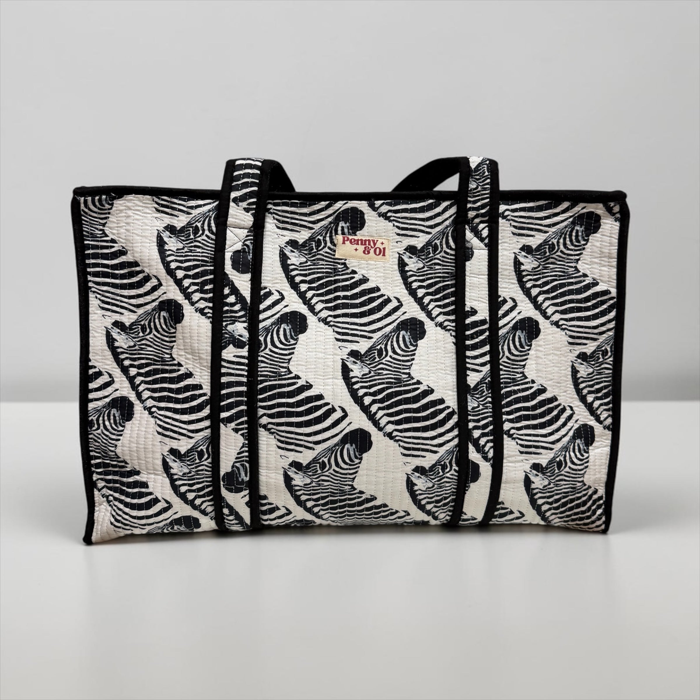 Zebra LARGE Cotton Tote Bag