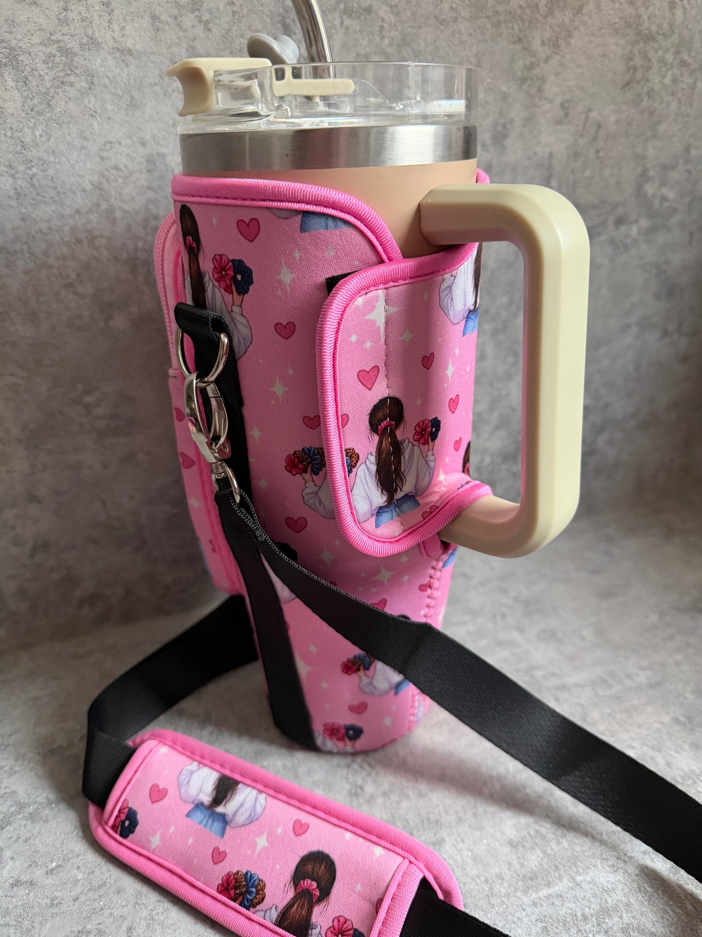 Tumbler cover & carry pouch. Neoprene case and strap for 40oz tumbler. TUMBLER NOT INCLUDED.