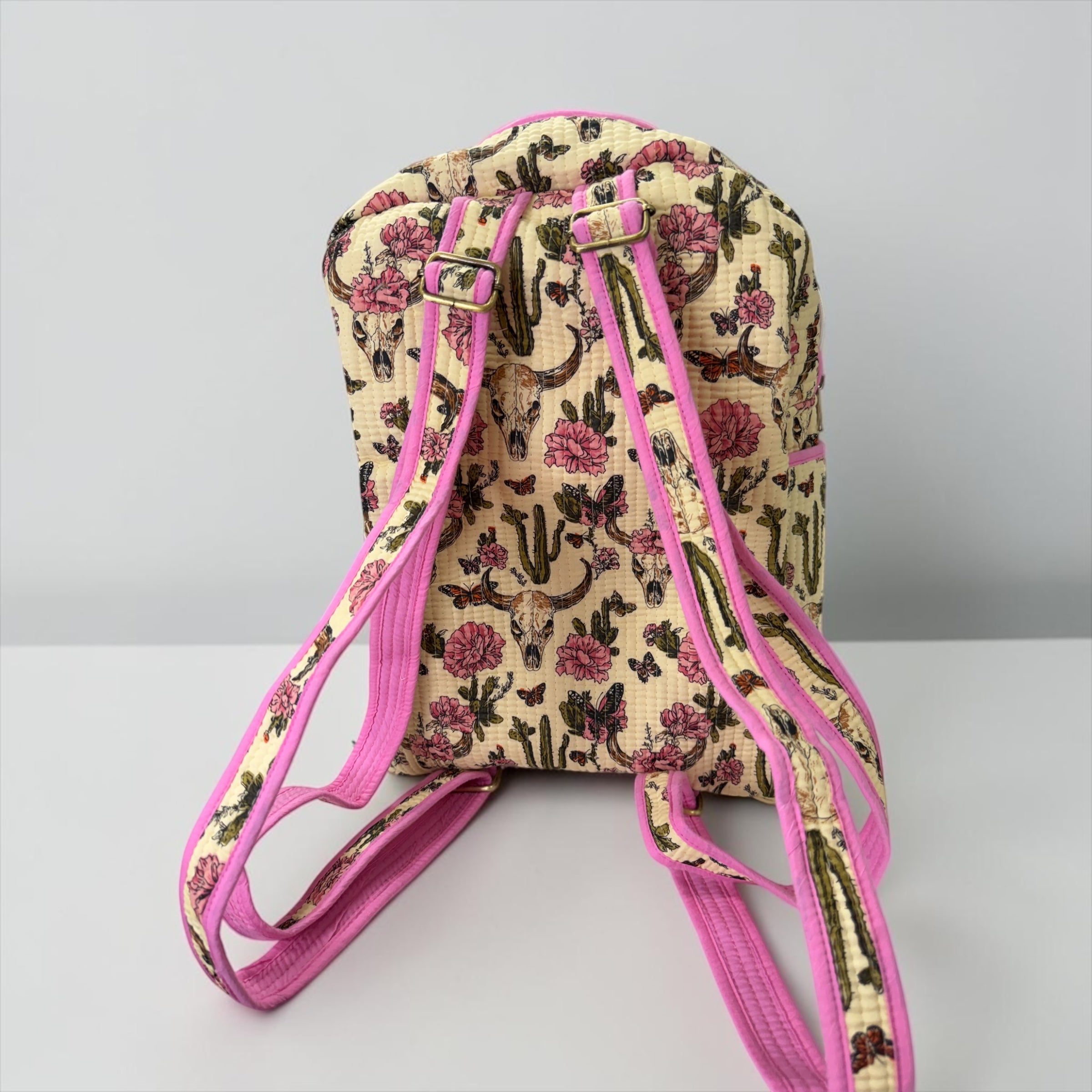Brown Vintage Western Backpack, handmade cotton tote bags