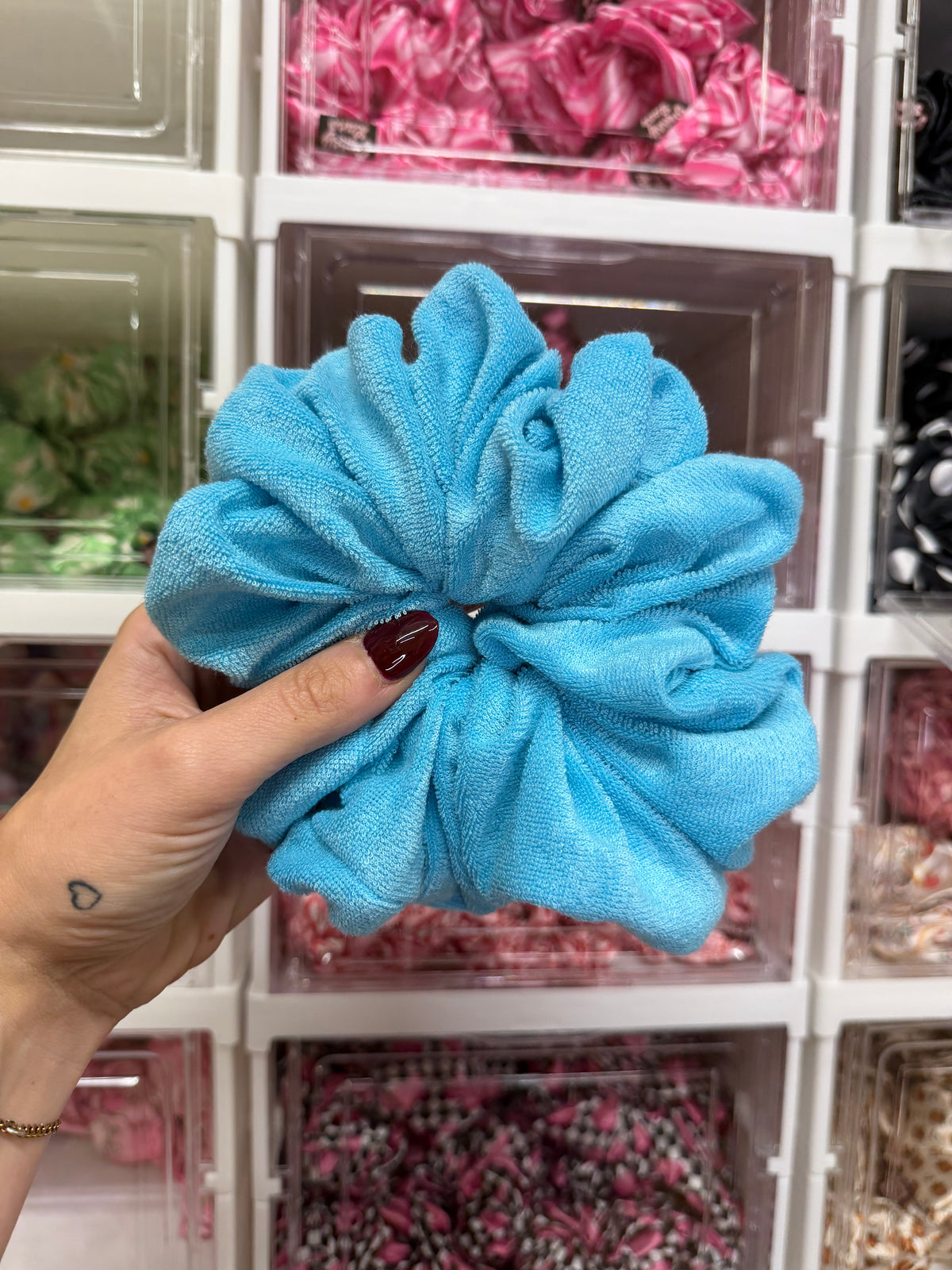 Baby Blue Microfibre Towel XL Hair Scrunchie