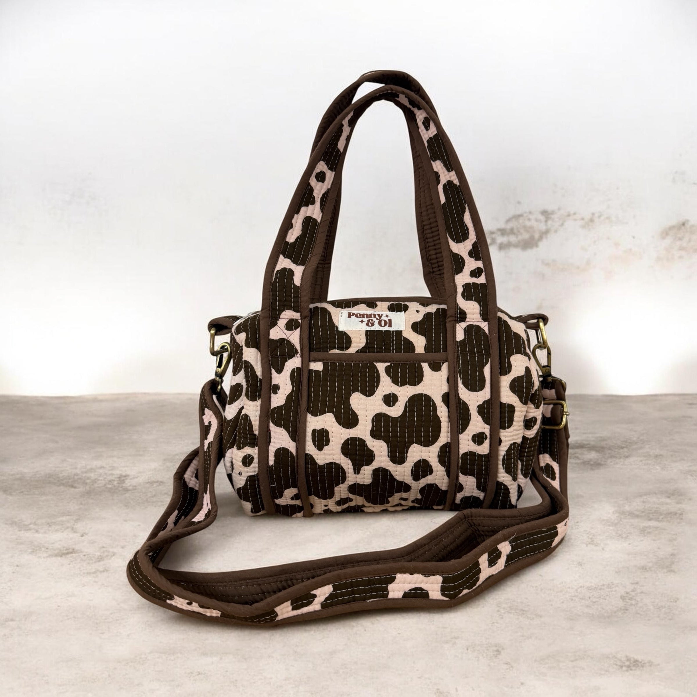 Cow print Mini Duffle Tote Bags - Penny & Ol
