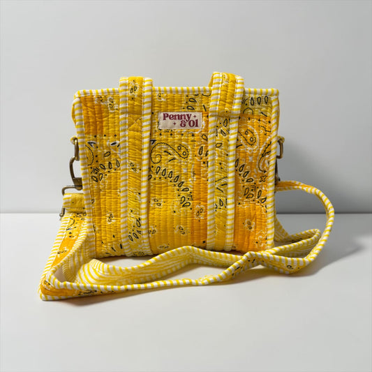 Yellow Paisley Bandana MINI Tote Bag - Penny & Ol