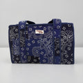 Navy Paisley Bandana MEDIUM Cotton tote bag