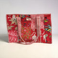 Red Patchwork LARGE Cotton Tote Bag
