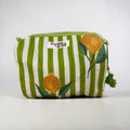 Green Stripe Lemons MEDIUM Waterproof Pouch, Zip Pouch