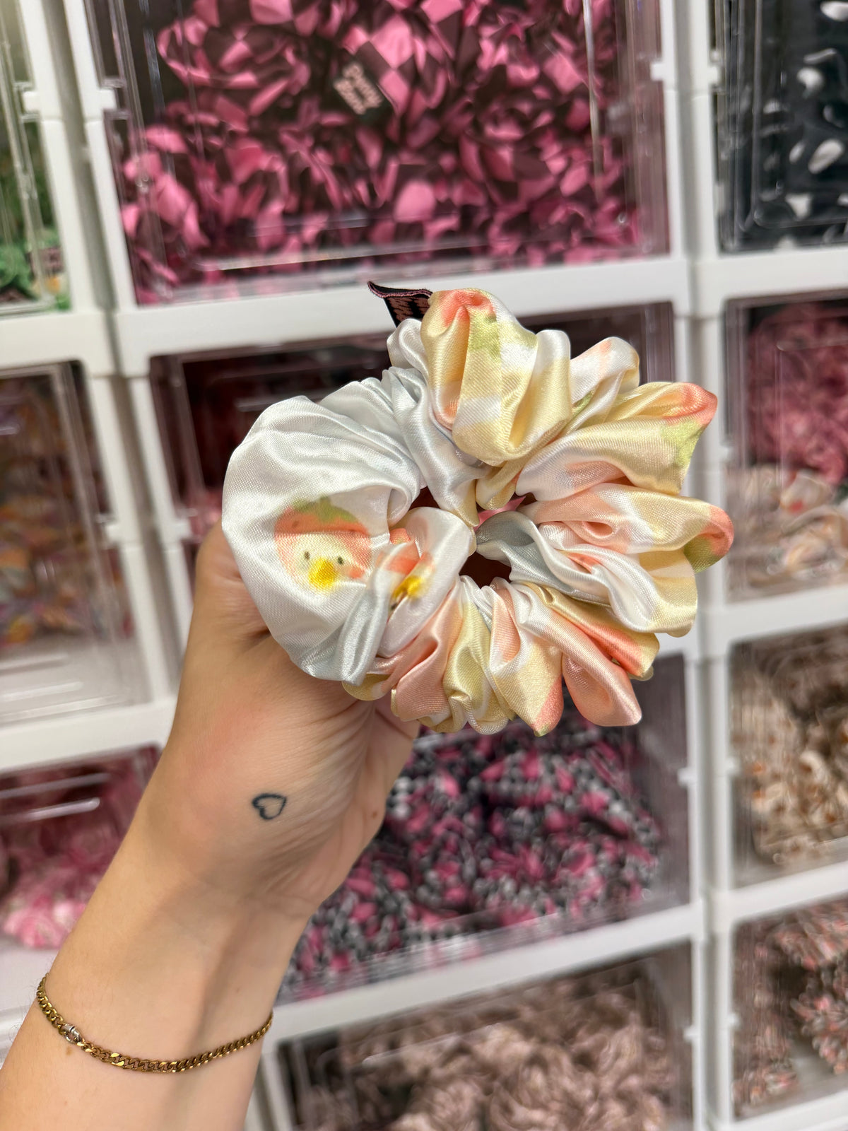 Strawberry duck MIDI Satin Hair Scrunchie