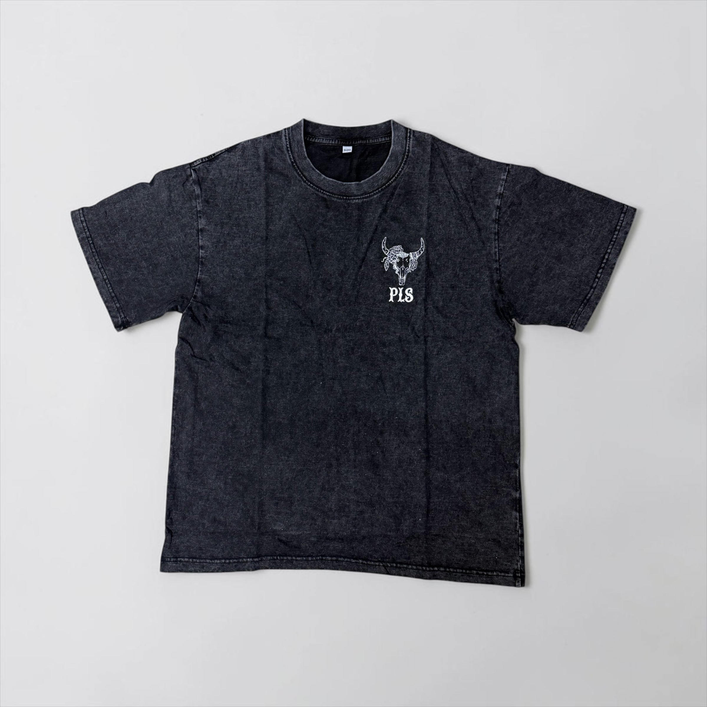 PLS Western Skull Acid Wash T-shirt. 100% cotton.