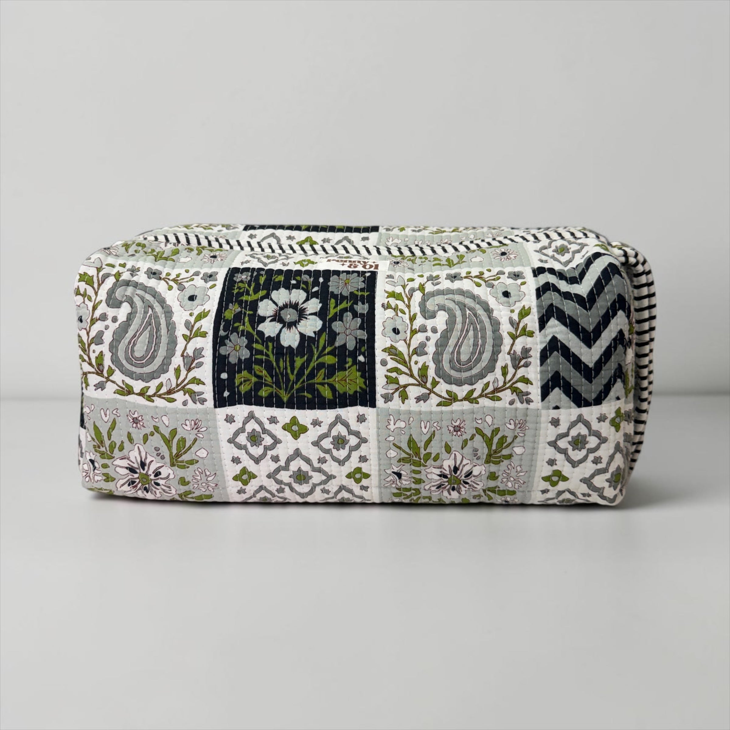 Hair tool bag, Cotton hair tool zip pouch with compartments