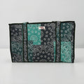 Teal Paisley Bandana Large Cotton Tote Bag, handmade tote bags