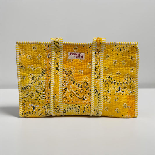 Yellow Paisley Bandana MEDIUM Cotton tote bag