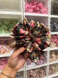 Leopard Striped Hearts XL Satin Hair Scrunchie