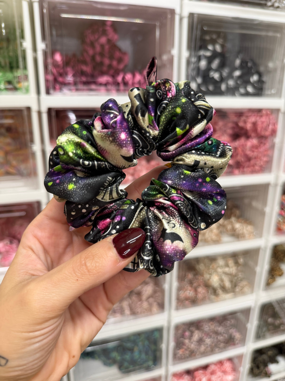 Neon Graveyard MIDI Satin Hair Scrunchie