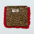 Red Leopard Print Ruffle Pouch
