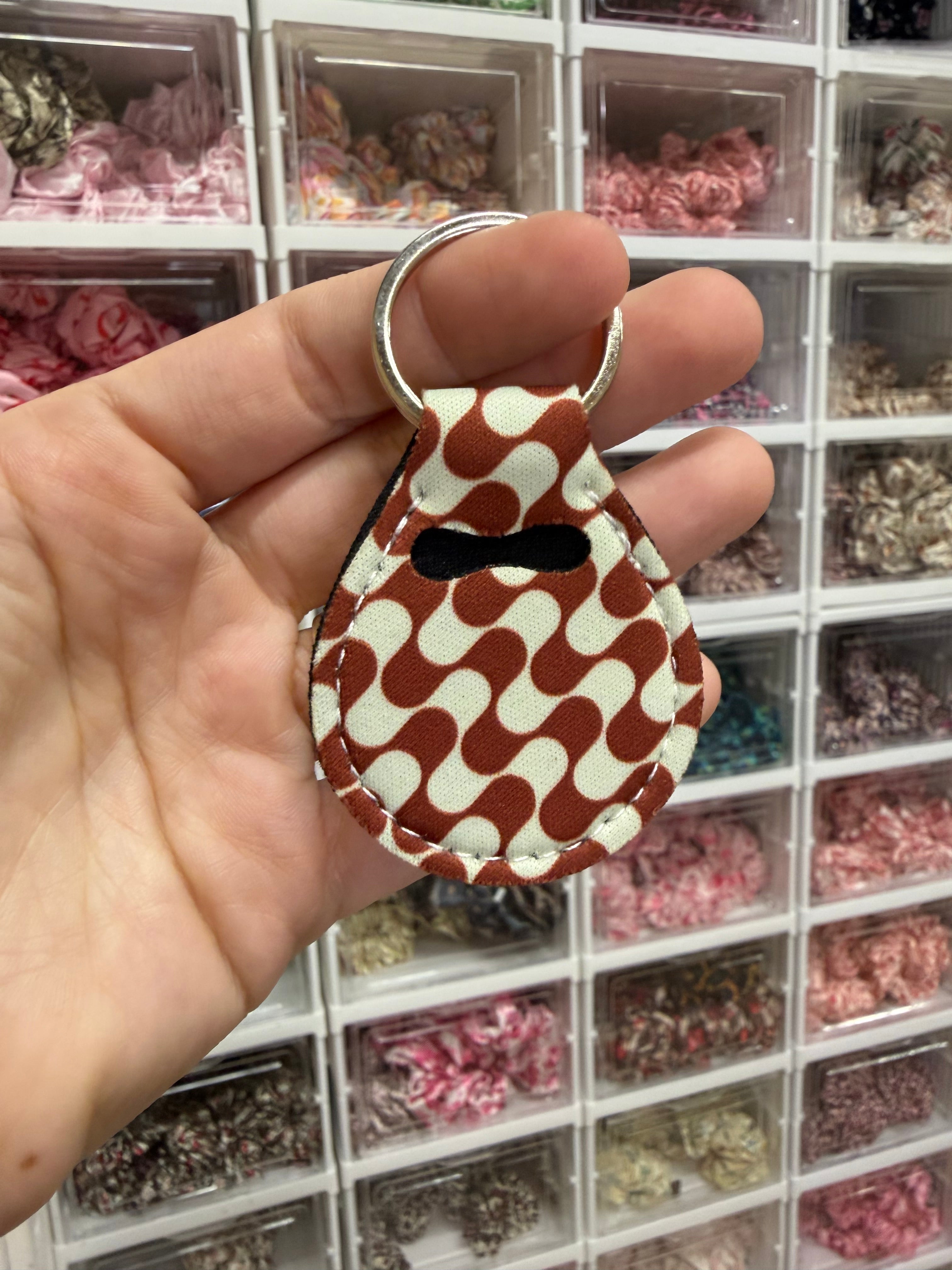 Trolley Coin Holder Keyring - Neoprene holder for £1 coin. Coin NOT included.