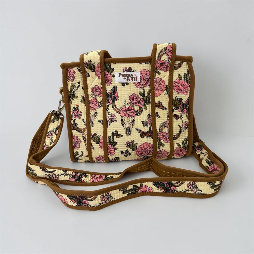 Brown Vintage Western Mini Tote Bag - Penny & Ol