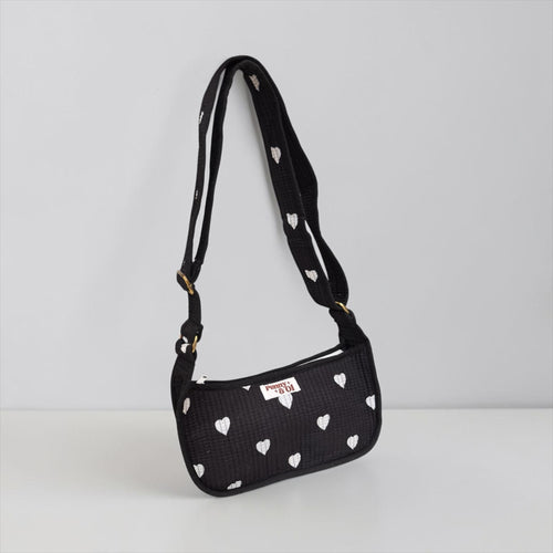 Black Hearts Mini SHOULDER bag, cross body bag.