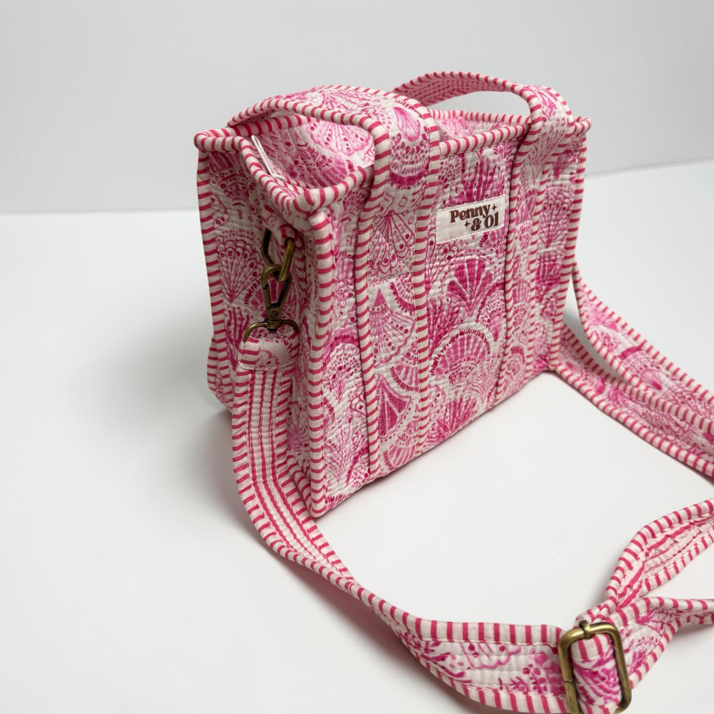 Pink seashells MINI Tote Bag - Penny & Ol