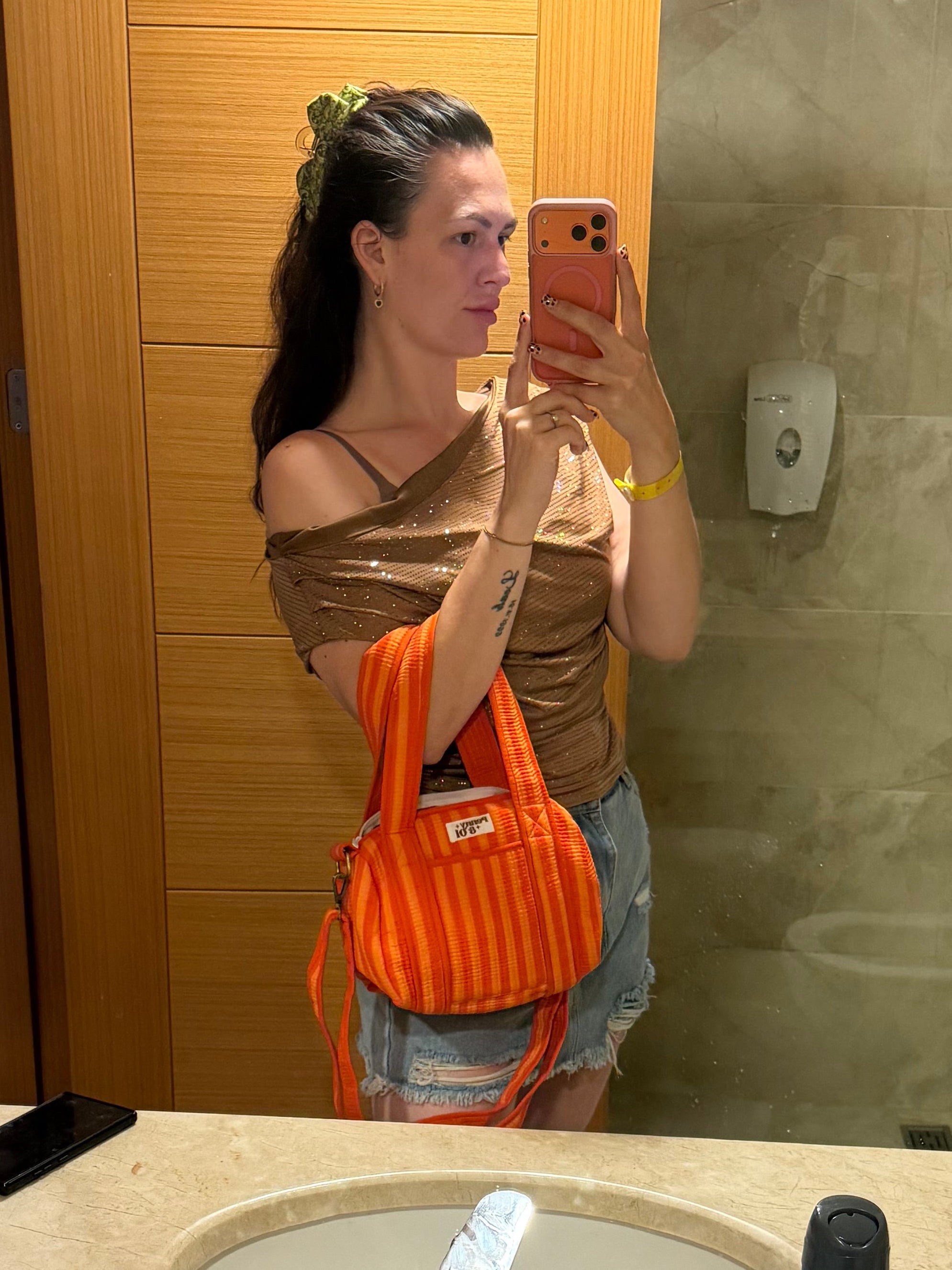 Sunset Stripes MINI DUFFLE Tote Bags - Penny & Ol