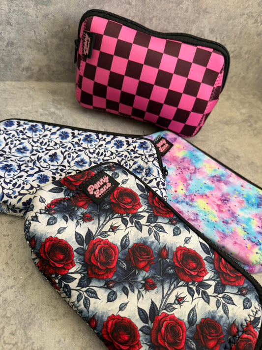 Zip Pouch, Travel Bag, New in PLS neoprene makeup bags