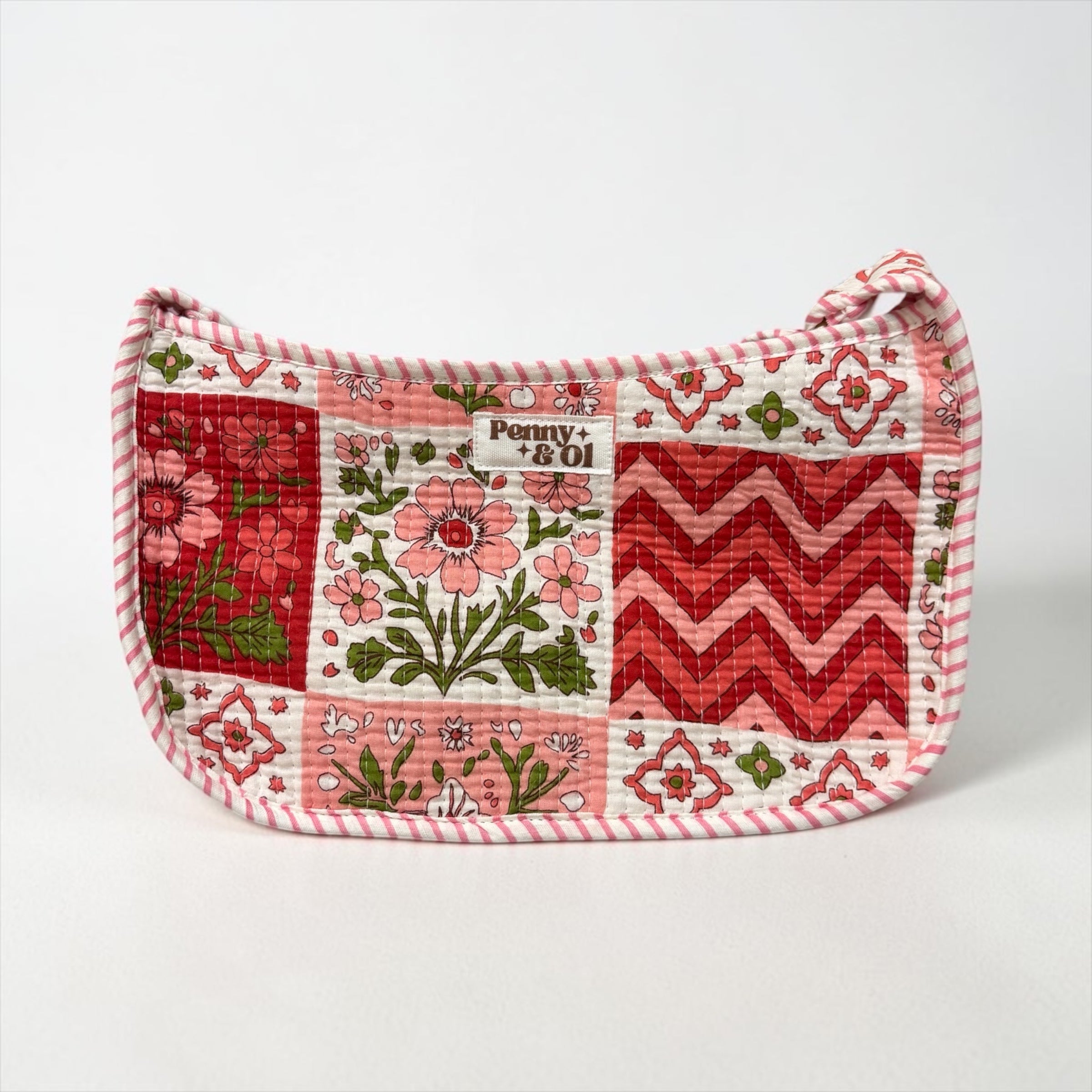 Pink & Red Patchwork Mini SHOULDER bag, cross body bag