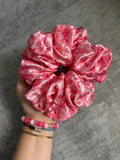 Pink Lobsters XL Satin Hair Scrunchie