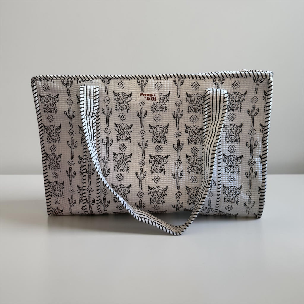 Highland Cow LARGE Cotton Tote Bag