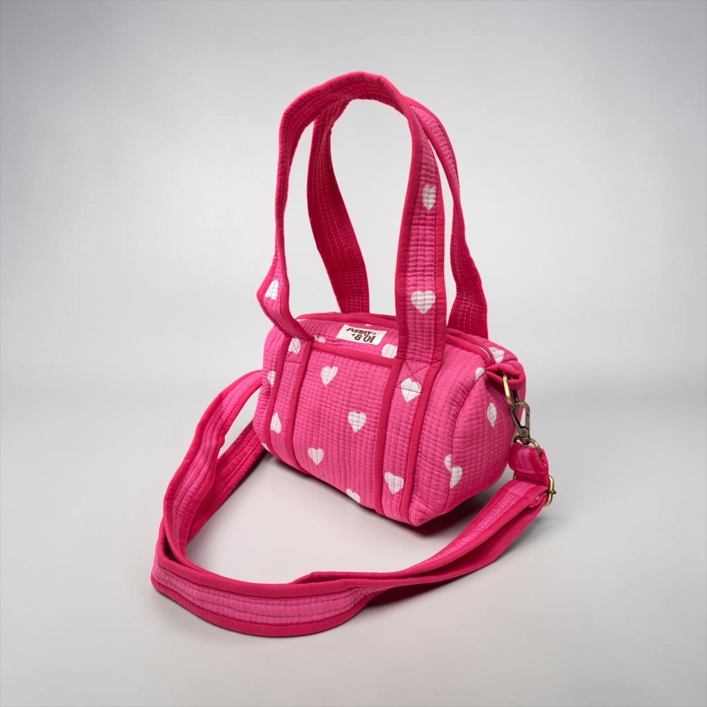 Pink Hearts MINI DUFFLE Tote Bags - Penny & Ol