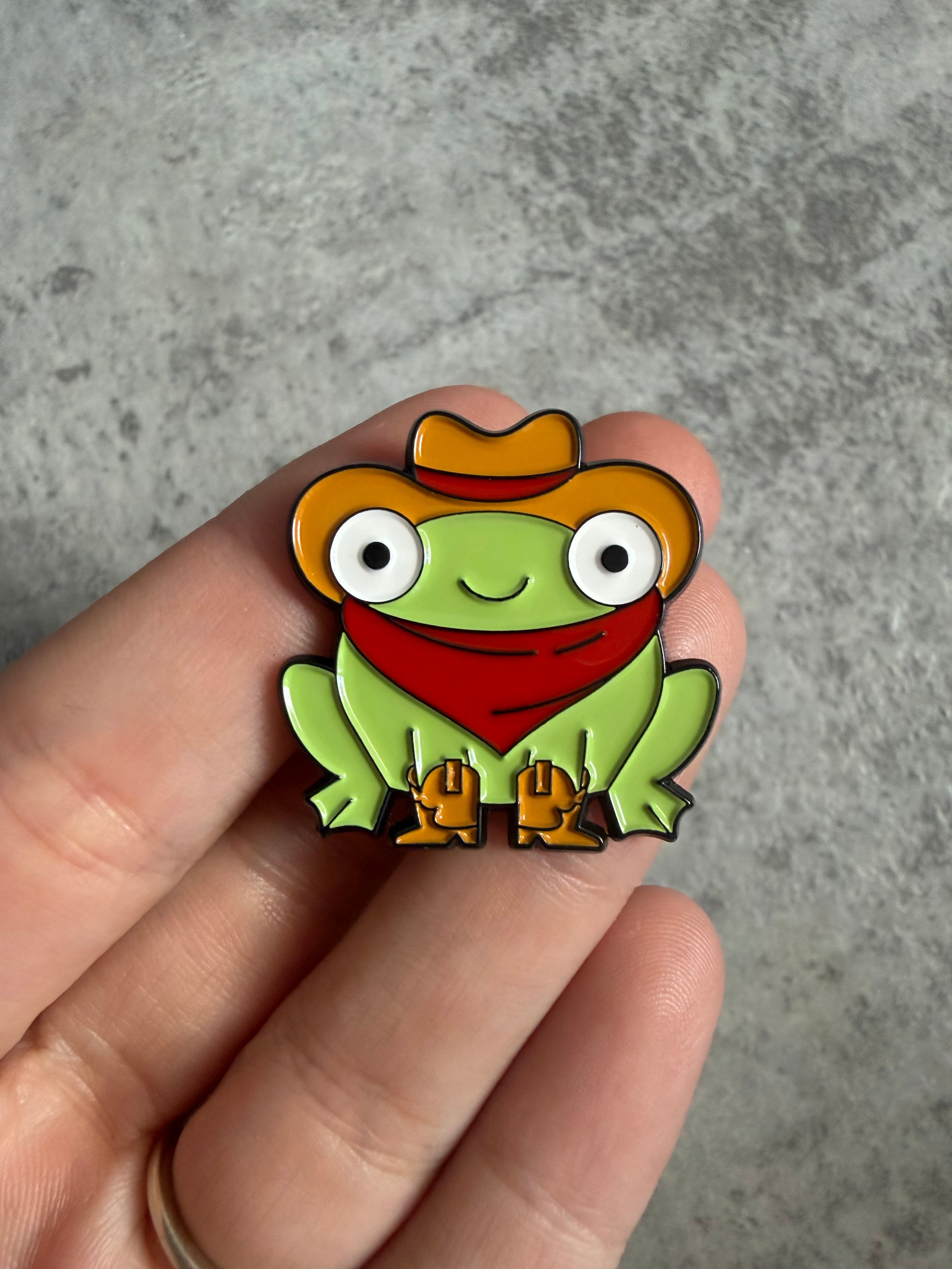 Happy cowboy frog Pin Badge