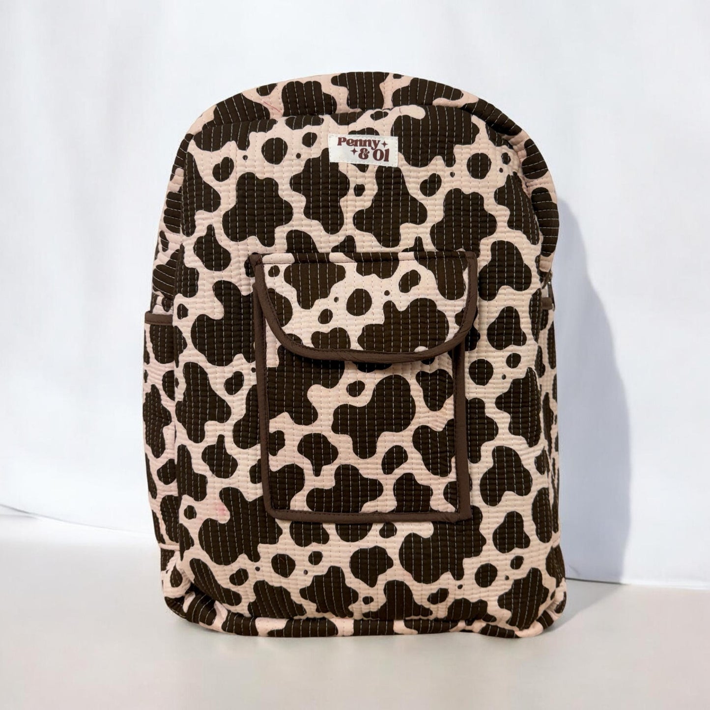 Cow print Backpack, handmade cotton tote bags