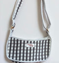Grey And Black Gingham Mini SHOULDER bag, cross body bag