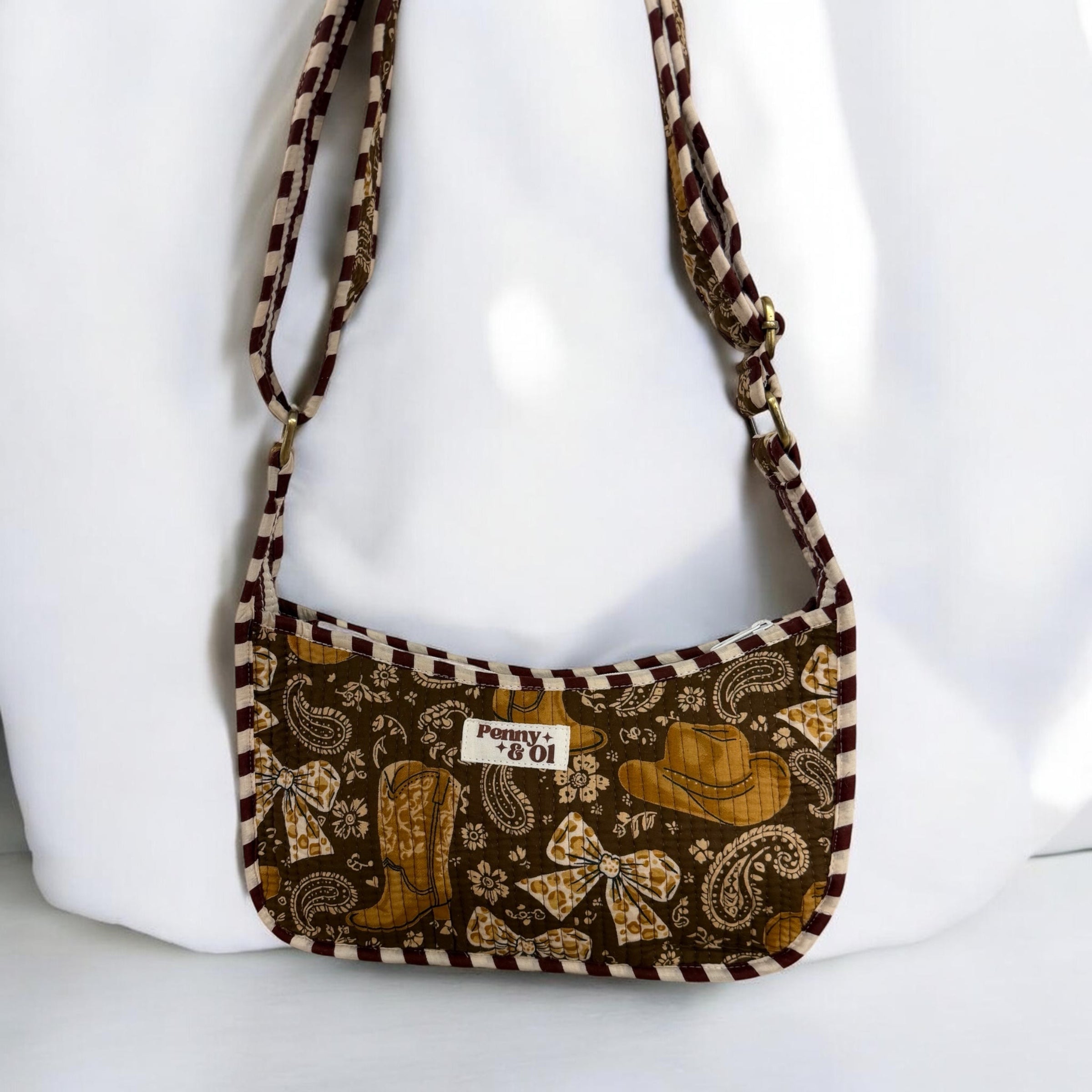 Cowgirl Mini Shoulder Bag, Handmade Cotton Tote Bags