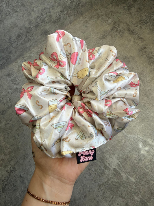 Prosecco Party XL Satin Hair Scrunchie