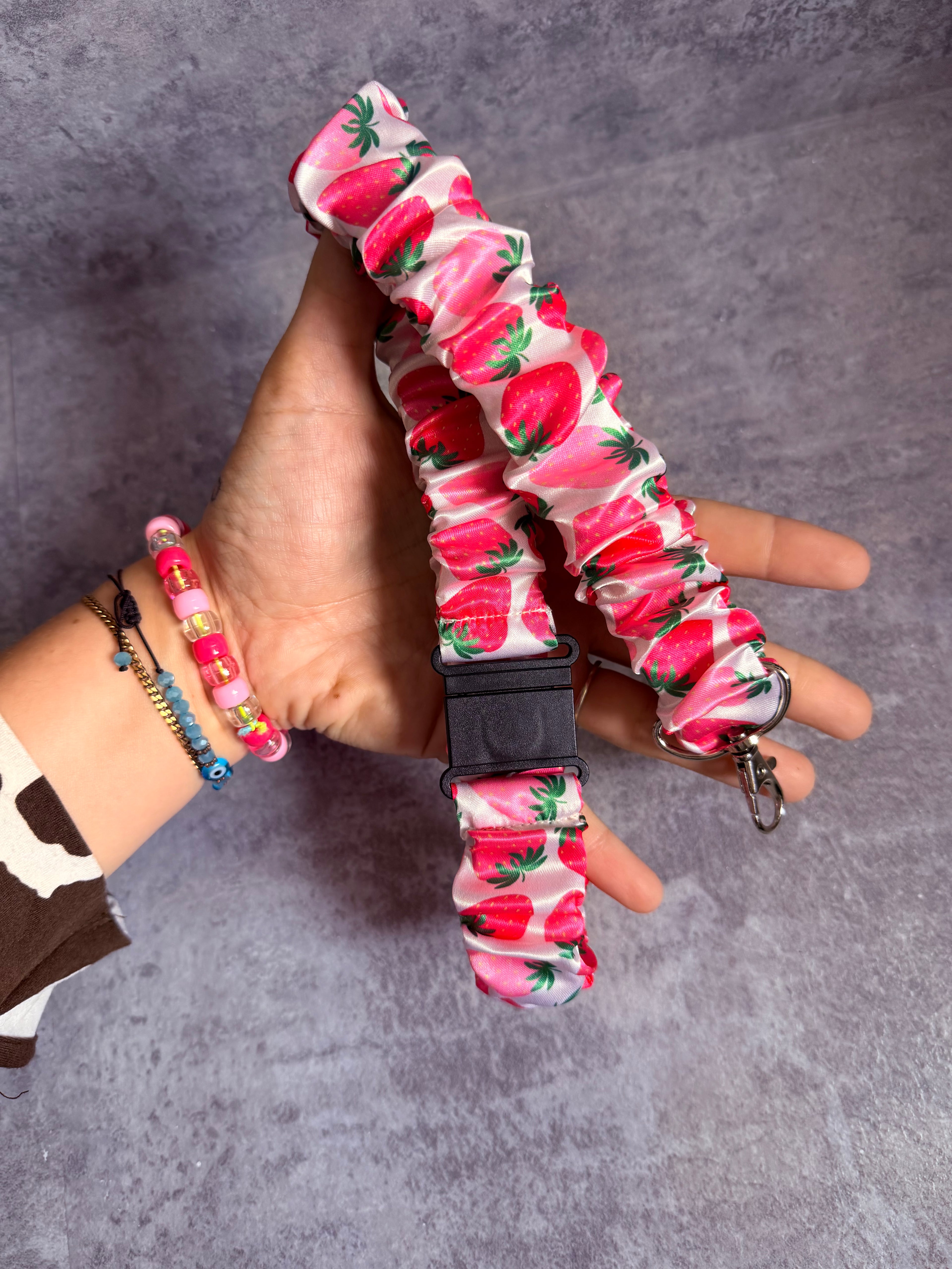 Strawberry Dream Scrunchie Lanyard