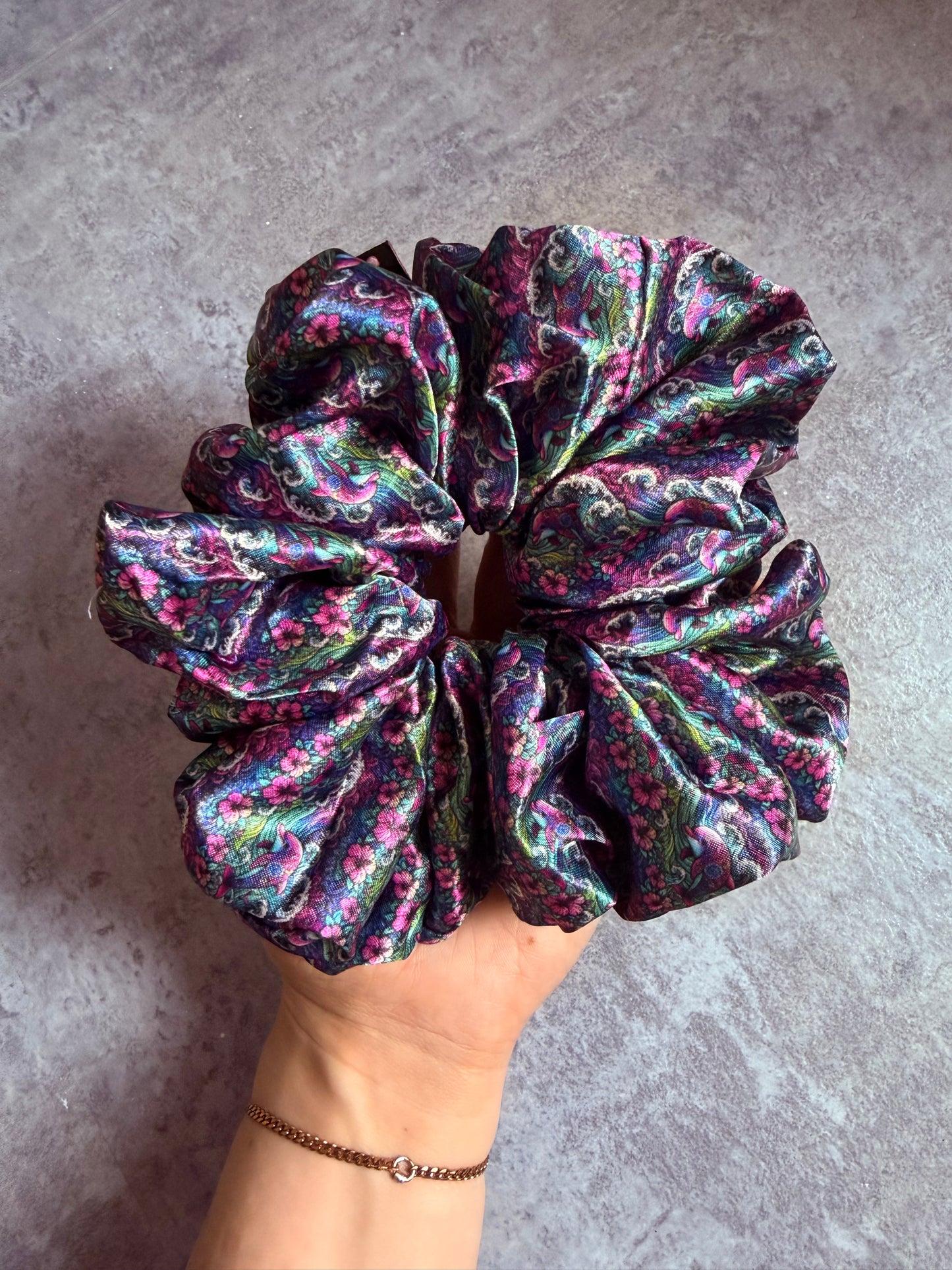 Dolphin Oasis XL Satin Hair Scrunchie