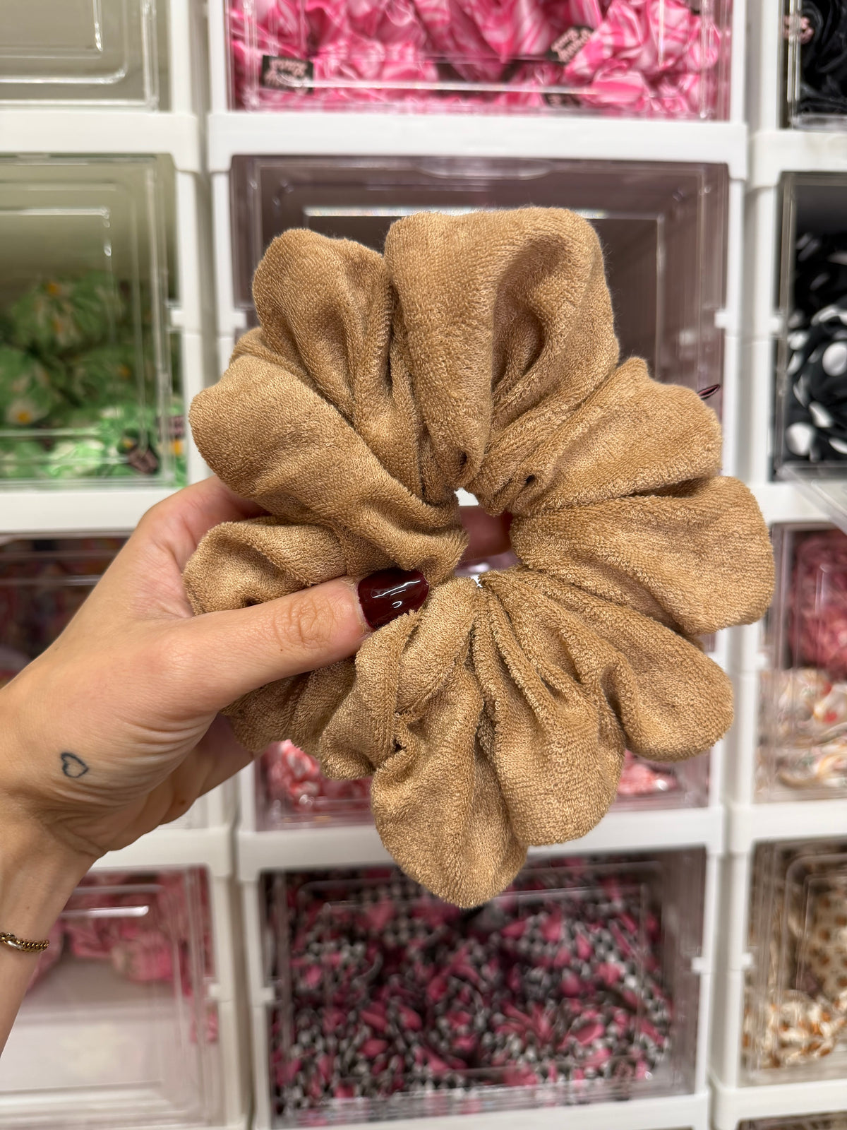 Beige Microfibre Towel XL Hair Scrunchie
